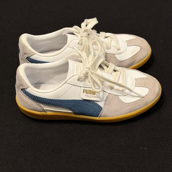 Puma Palermo Leather 'White Clyde Royal Gum' Kids Sneakers sz 2.5 - Picture 2 of 11
